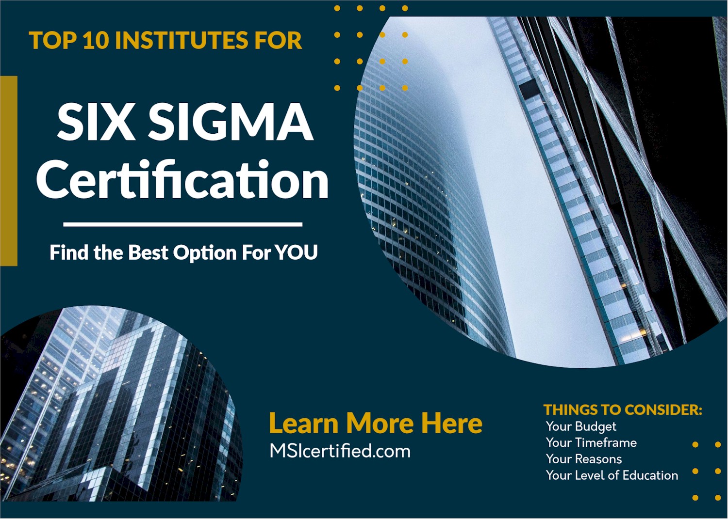 Which Are The Top 10 Institutes For Six Sigma Certification?